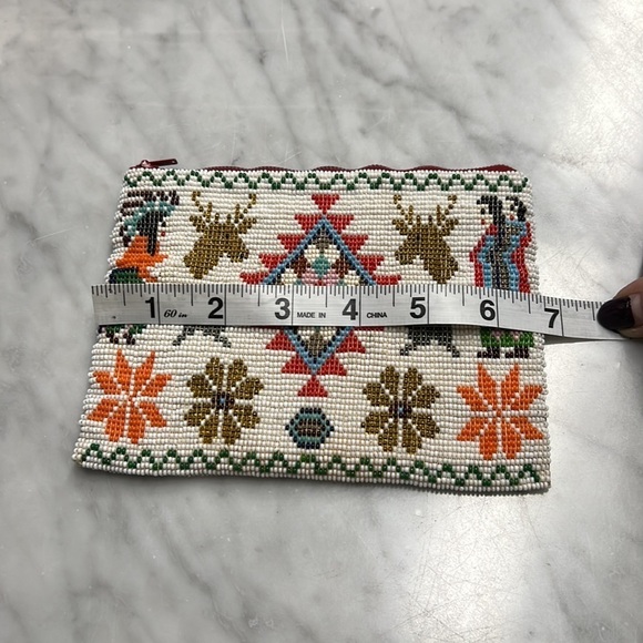 Native American Beaded Pouch with Leather Lining from 1920's Handmade - Picture 9 of 10